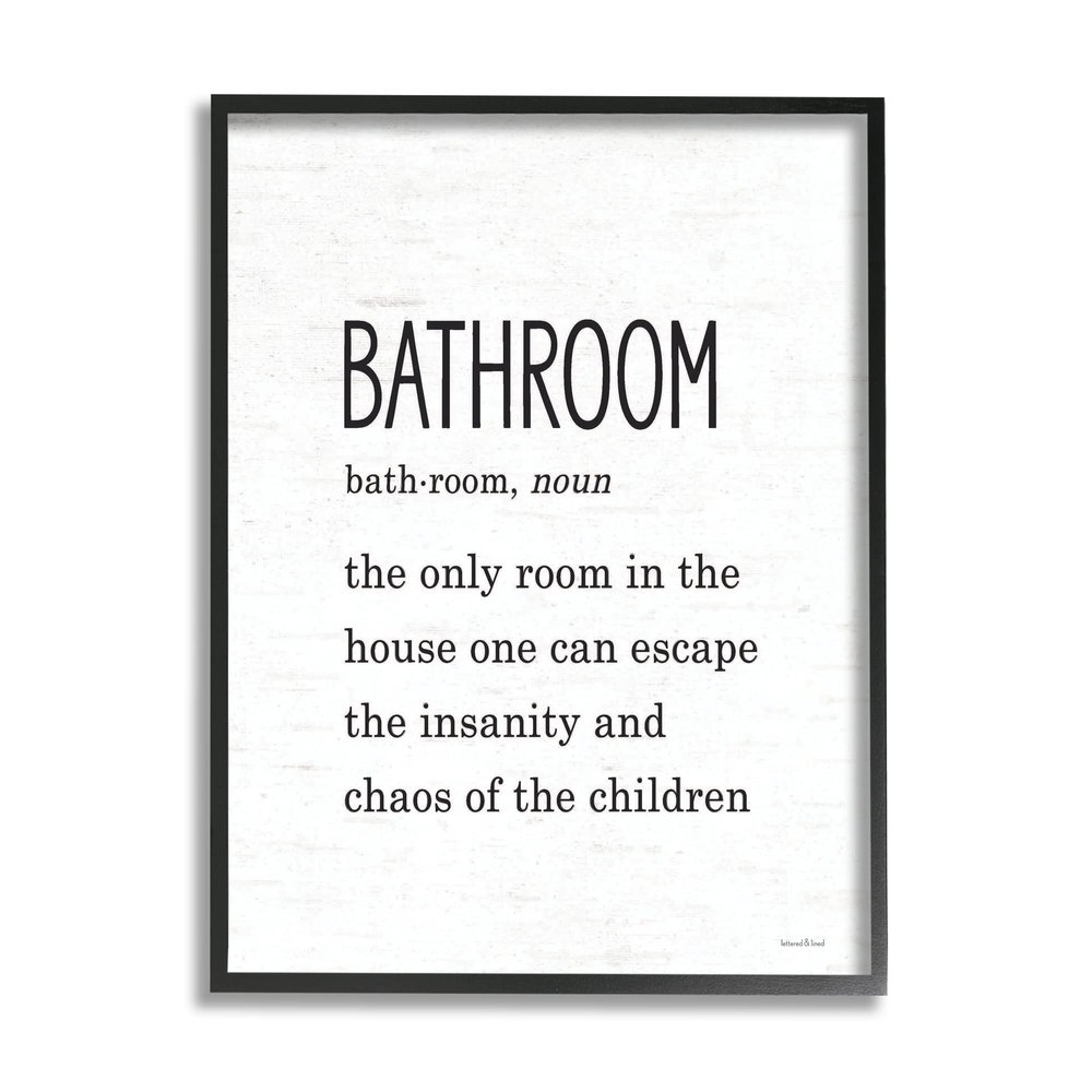 Stupell Industries Bathroom Family Definition Funny Escape Chaos of Children
