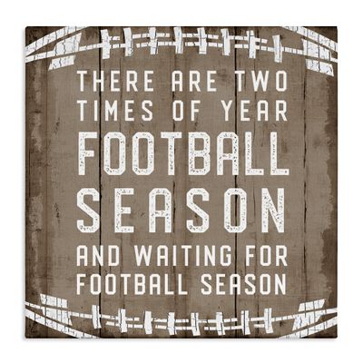 Stupell Industries Time of Year Football Season Rustic Sports Phrase, Designed by CAD Designs Canvas Wall Art, 24 x 24, White