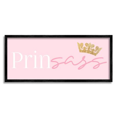 Stupell Industries Princess Sassy Girl Princess Pun Royal Crown Pink