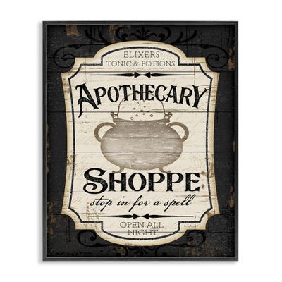 Stupell Industries Apothecary Shoppe Spooky Halloween Sign Witch Potion Cauldron