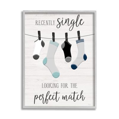 Stupell Industries Recently Single for Perfect Match Laundry Sock Sign