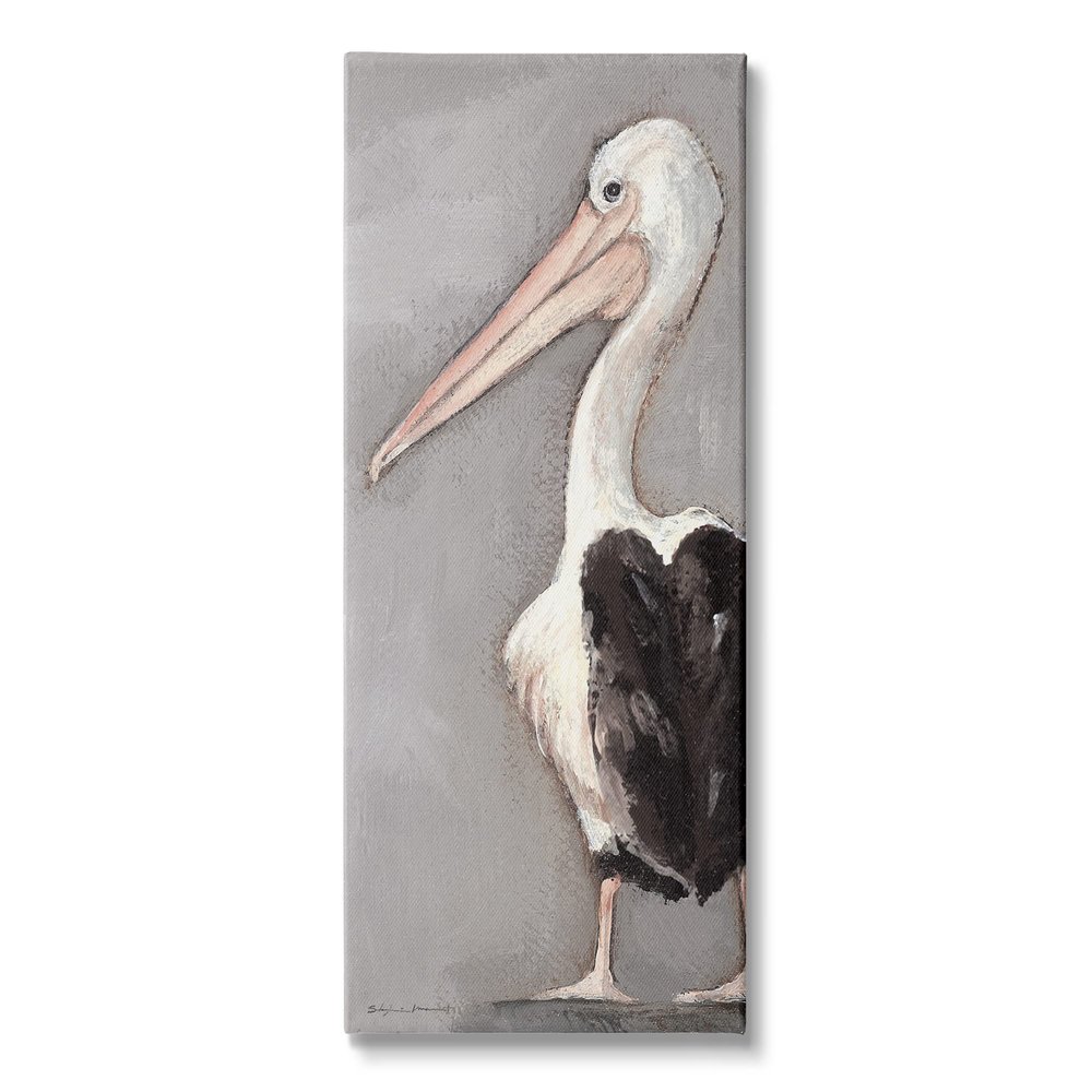 Stupell Industries Beach Pelican Portrait Long Beak Waterfowl Bird