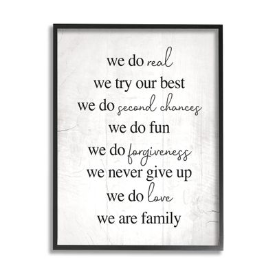 Stupell Industries We Do Second Chances We are Family Phrase
