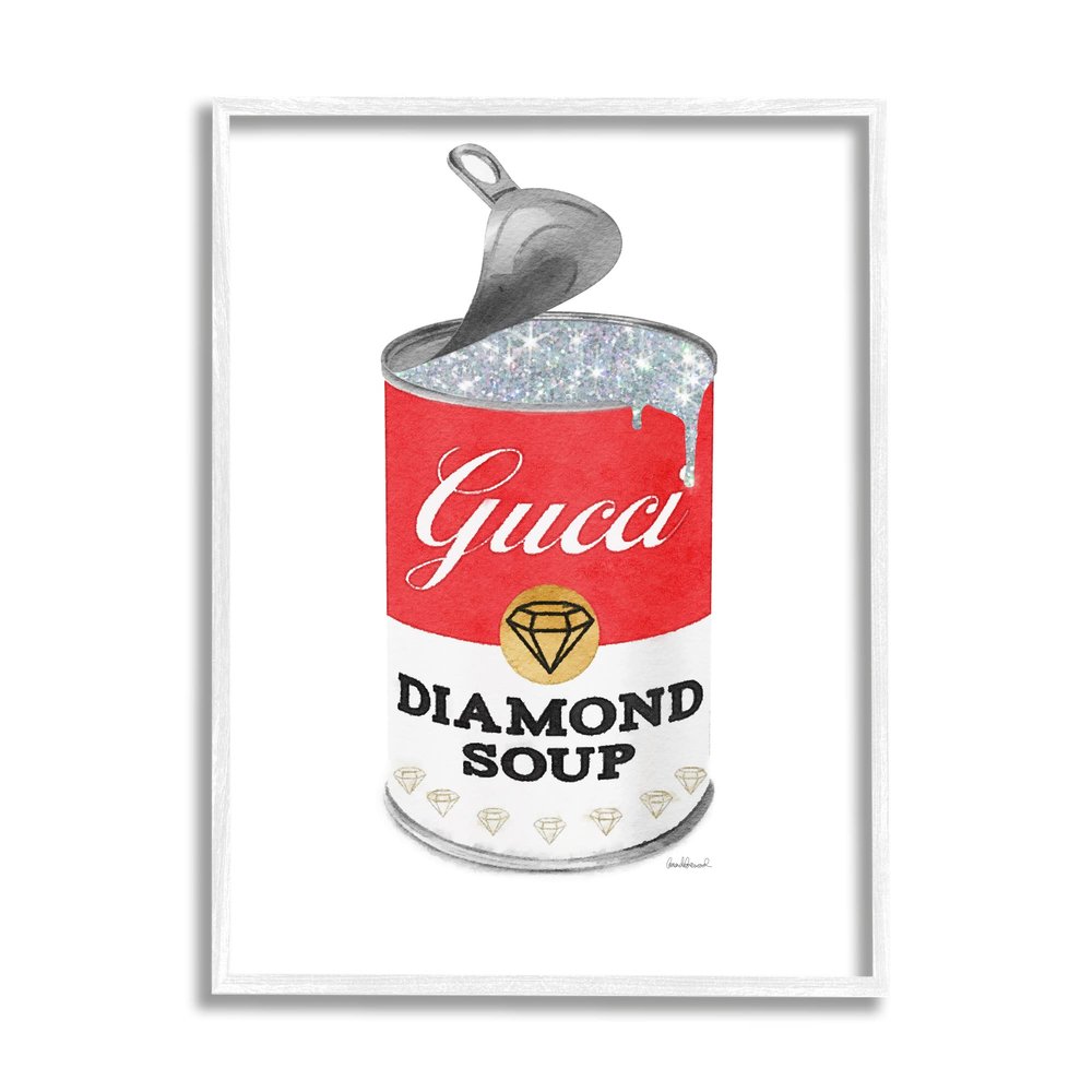 Stupell Industries Glam Pop Red Soup Can Open Lid Fashion