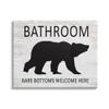 Stupell Industries Bathroom Bare Bottoms Welcome Here Funny Rustic Bear view 1
