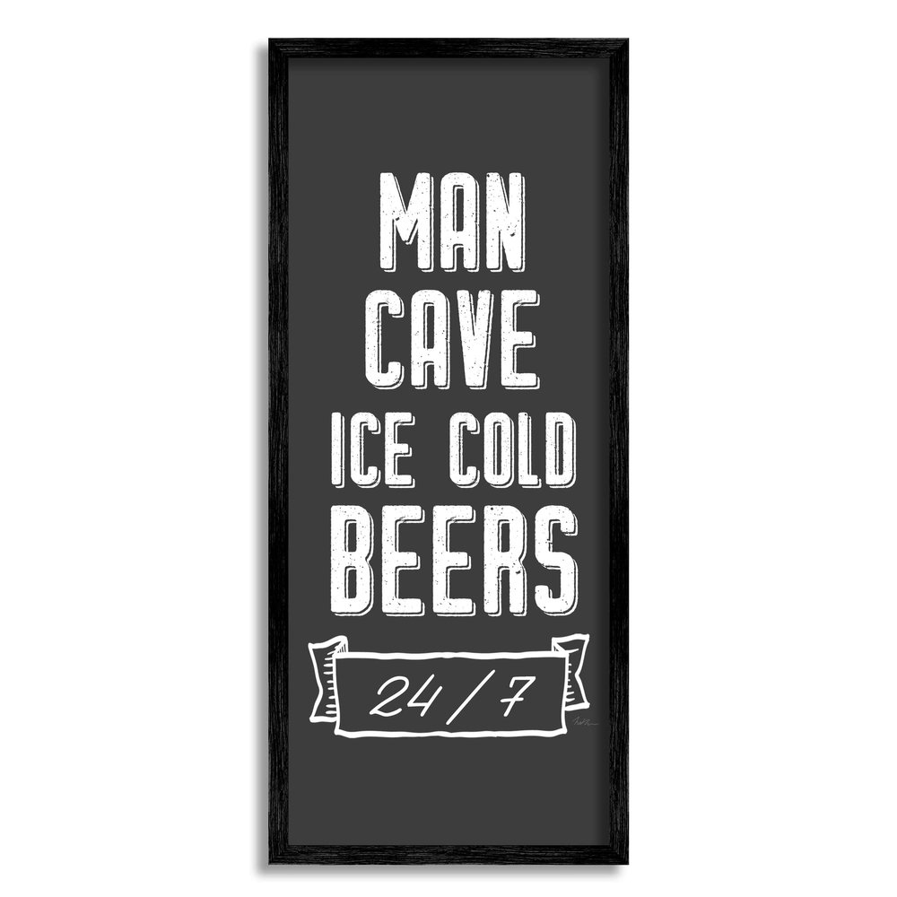 Stupell Industries Man Cave Ice Cold Beers 24/7 Retro Sign