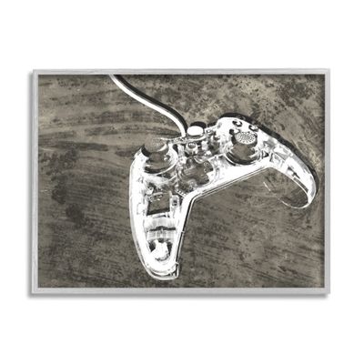 Stupell Industries Video Game Controller Over Rustic Wood Grain Pattern