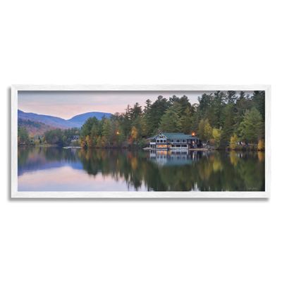 Stupell Industries Outdoor Lake House Landscape Autumn Fir Trees Photography