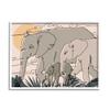 Stupell Industries Elephant Family March Safari Sun Sky Abstract Linework view 1