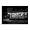 Stupell Industries Urban City Diner Architecture Nighttime Black White Photography view 1