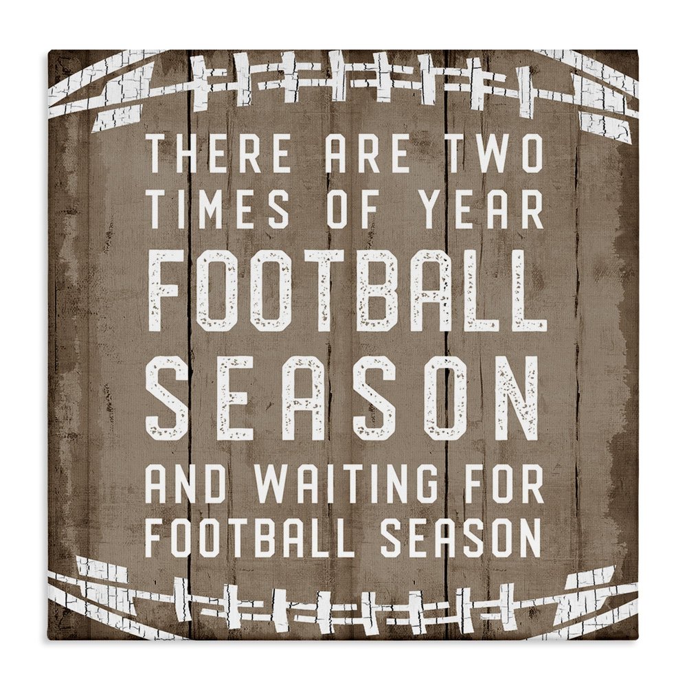 Stupell Industries Time of Year Football Season Rustic Sports Phrase, Designed by CAD Designs Canvas Wall Art, 17 x 17, White