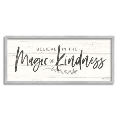 Stupell Industries Believe Magic of Kindness Phrase Country Planked Pattern