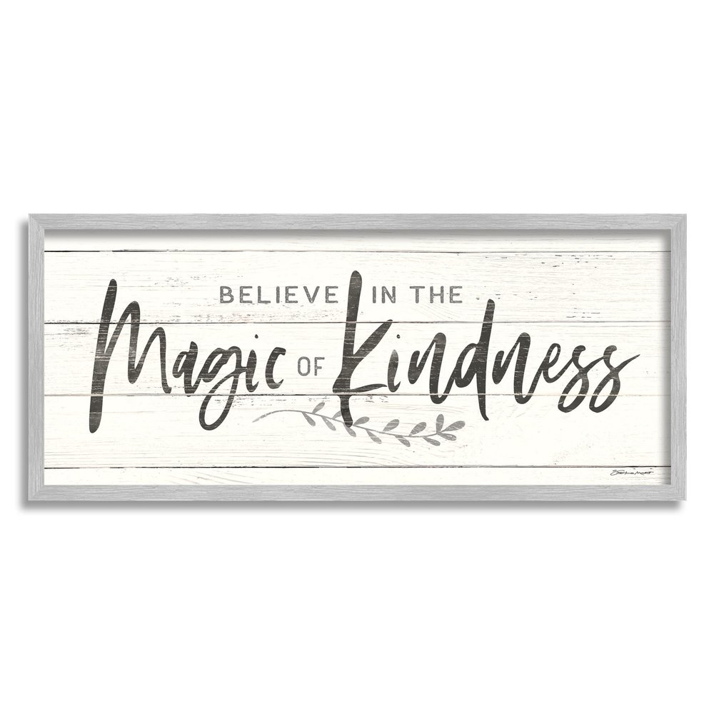 Stupell Industries Believe Magic of Kindness Phrase Country Planked Pattern