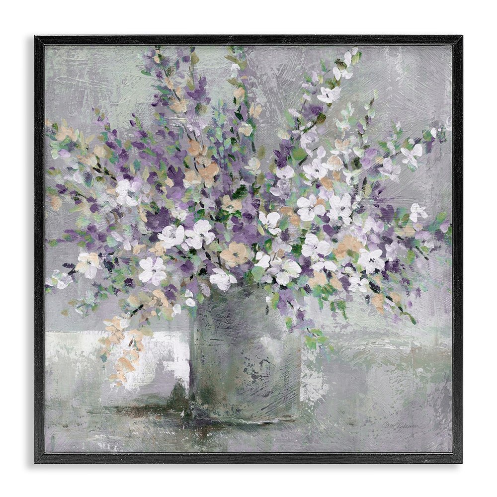 Stupell Industries Blossoming Aster Flower Bouquet Soft Purple Bouquet Painting Framed Wall Art, Design by Carol Robinson