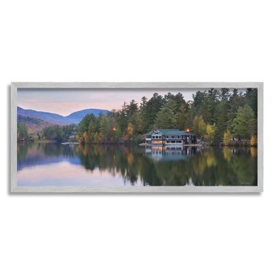 Stupell Industries Outdoor Lake House Landscape Autumn Fir Trees Photography