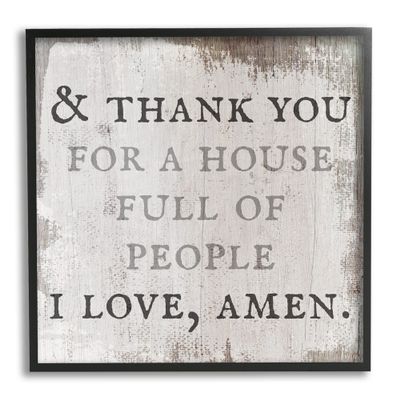 Stupell Industries House Full of People Amen Phrase Rustic Family