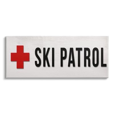 Stupell Industries Ski Patrol Red Cross Symbol Winter Mountain Sports