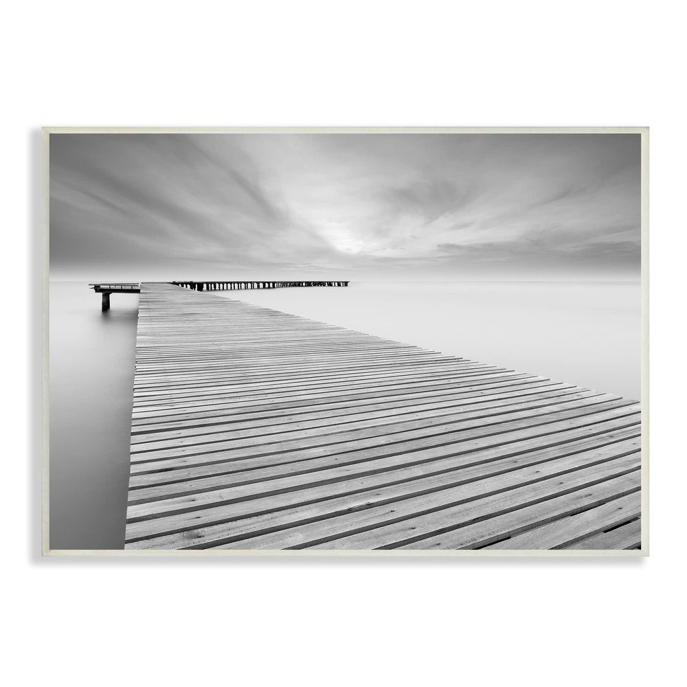Stupell Industries Waterfront Dock Misty Water Lake Landscape Photography