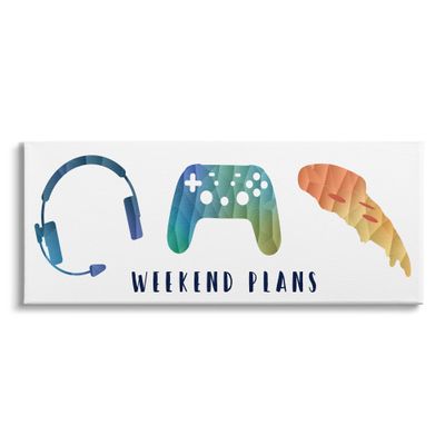 Stupell Industries Weekend Plans Pizza Video Games Modern Geometric Pattern