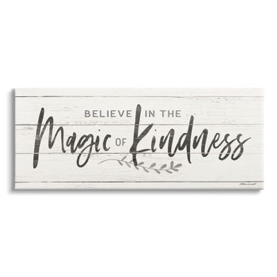 Stupell Industries Believe Magic of Kindness Phrase Country Planked Pattern