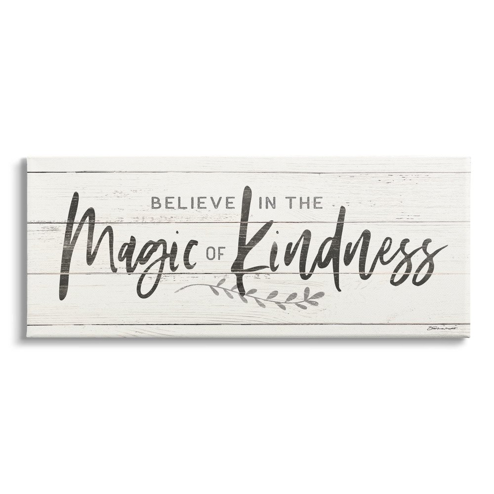 Stupell Industries Believe Magic of Kindness Phrase Country Planked Pattern
