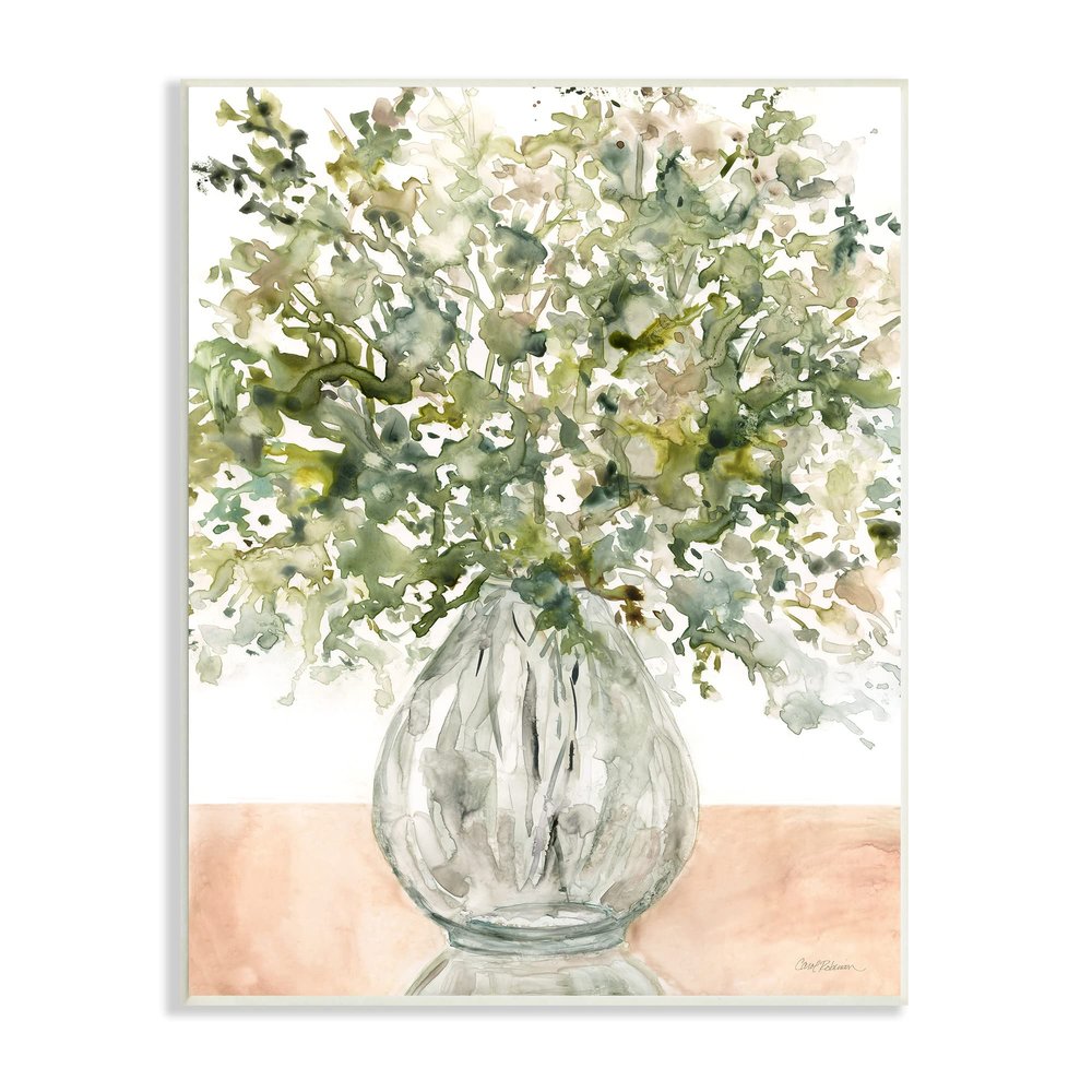 Stupell Industries Abstract Flower Petal Floral Bouquet Tabletop Painting Wood Wall Art, Design by Carol Robinson