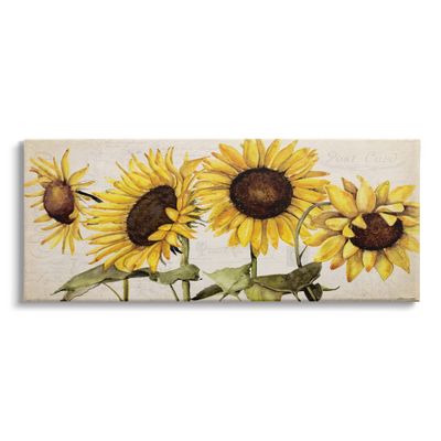 Stupell Industries 'Summer Sunflower Florals Vintage Postcard'| Canvas Art