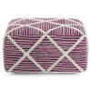 SIMPLIHOME Cowan Contemporary Square Pouf in Magenta and Natural Handloom Woven for the Living Room, Bedroom and Kids Room view 4