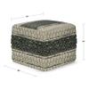 SIMPLIHOME Grady Contemporary Square Pouf in Green and Natural Handloom Woven for the Living Room, Bedroom and Kids Room view 3