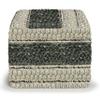 SIMPLIHOME Grady Contemporary Square Pouf in Green and Natural Handloom Woven for the Living Room, Bedroom and Kids Room view 4