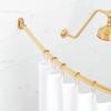 Signature Hardware 466763 66" Curved Brass Shower Rod - Brushed Gold view 1