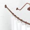 Signature Hardware 466763 66" Curved Brass Shower Rod - Brushed Gold view 4