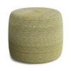 SIMPLIHOME Bayley Transitional Round Braided Pouf in Muted Yellow and Natural Cotton for the Living Room, Bedroom and Kids Room view 1