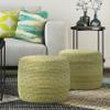 SIMPLIHOME Bayley Transitional Round Braided Pouf in Muted Yellow and Natural Cotton for the Living Room, Bedroom and Kids Room view 2