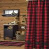 BLACK FOREST DECOR Red Buffalo Check Bear Shower Curtain view 1