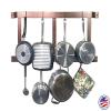 Rogar Ultimate Wall Mounted Pot Rack Vertical/Horizontal in Hammered Copper/Black view 3
