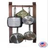 Rogar Ultimate Wall Mounted Pot Rack Vertical/Horizontal in Hammered Copper/Black view 4