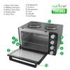 NutriChefKitchen 30 Quarts Kitchen Convection Oven - 1400 Watt Countertop, Rotisserie Roaster Grill, Top Rack, Dual Hot Plates, Toaster, Baking Tray, PKRTO29 view 2