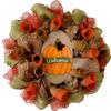 Country Burlap Harvest Pumpkin Autumn Deco Mesh Wreath. Available in 24 inch and 28 inch diameters view 1