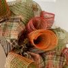 Country Burlap Harvest Pumpkin Autumn Deco Mesh Wreath. Available in 24 inch and 28 inch diameters view 3