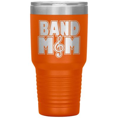 Band Mom Tumbler - Band Mom Gift - 30oz Insulated Engraved Stainless Steel Band Mom Cup Orange