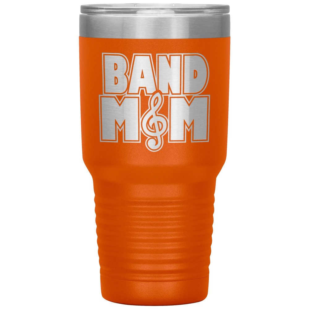 Band Mom Tumbler - Band Mom Gift - 30oz Insulated Engraved Stainless Steel Band Mom Cup Orange