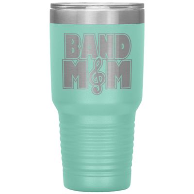 Band Mom Tumbler - Band Mom Gift - 30oz Insulated Engraved Stainless Steel Band Mom Cup Teal