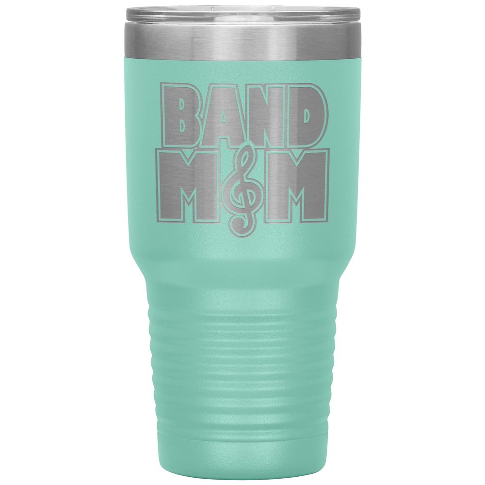 Band Mom Tumbler - Band Mom Gift - 30oz Insulated Engraved Stainless Steel Band Mom Cup Teal