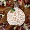 Elegant Pumpkin with Glittering Copper Designs Handmade Deco Mesh Harvest Wreath. Available in 24 inch and 28 inch diameters view 2