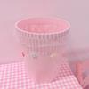 BDPP Trash Can Trash Can with Pressure Ring Cute Garbage Can Without Lid Plastic Garbage Bin Suitable for Bedroom Bathroom Kitchen USO Interior y Exterior (Color : B) view 4