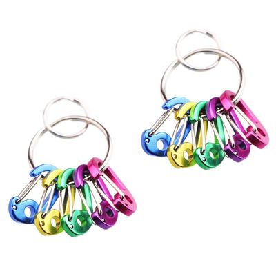D-Shape Aluminum Keychain Buckles Portable for Hiking Camping Keyring Attachments