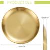 Betinyar 2 Pieces 6.7 Inch Stainless Steel Plates, Stainless Steel Round Metal Plates, Metal Dinner Dishes for Dinner, Camping, Outdoor(17cm,Gold) view 2