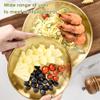 Betinyar 2 Pieces 6.7 Inch Stainless Steel Plates, Stainless Steel Round Metal Plates, Metal Dinner Dishes for Dinner, Camping, Outdoor(17cm,Gold) view 3