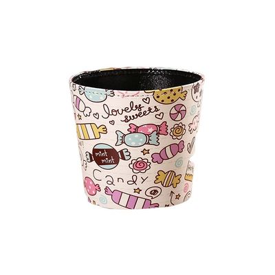 BDPP Trash Can Mini Desktop Trash Can Leather Garbage Can Countertop Garbage Bin Artistic Decoration Suitable for Home,Office USO Interior y Exterior (Color : F)